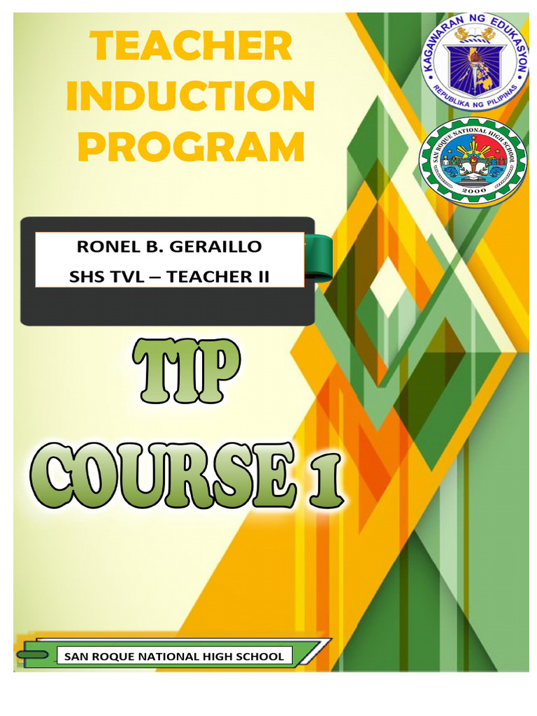 SRNHS Geraillo Ronel B. Tip Course-1 | PDF | Learning | Teachers