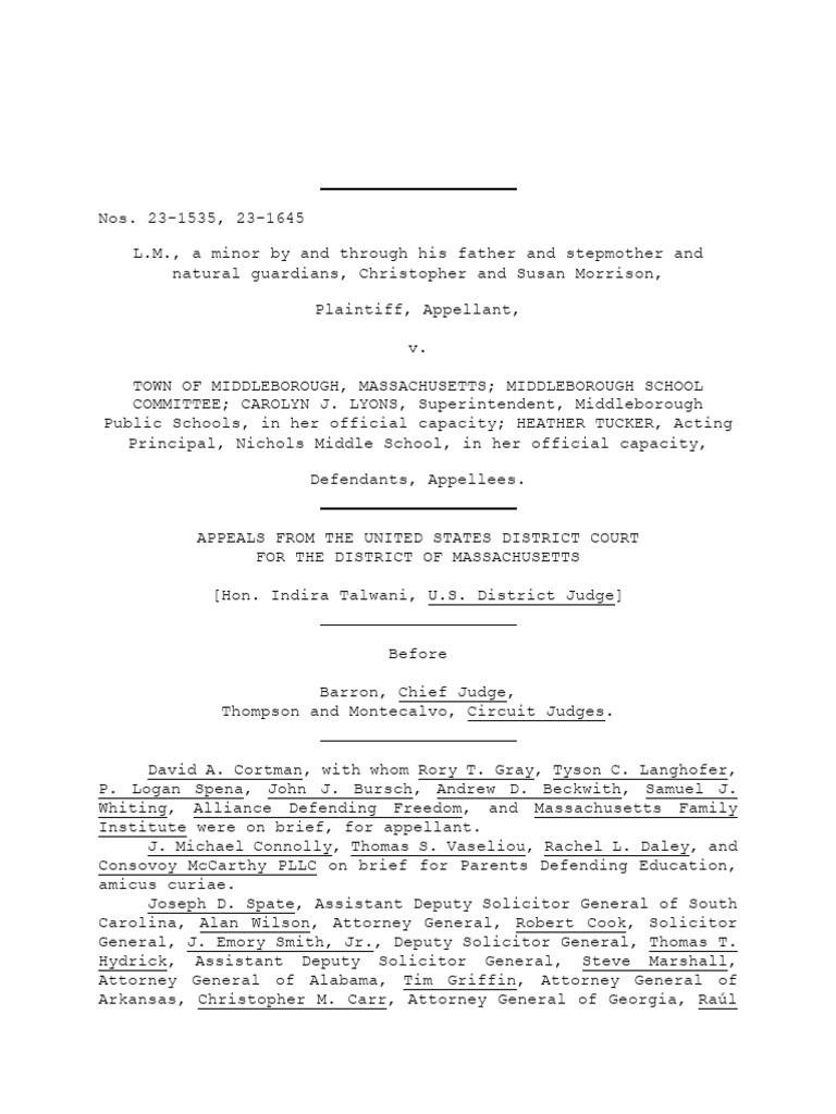L.M. v. Town of Middleborough Appeal | PDF | Social Science