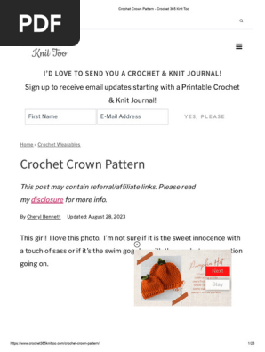 Crochet Crown Pattern - Crochet 365 Knit Too