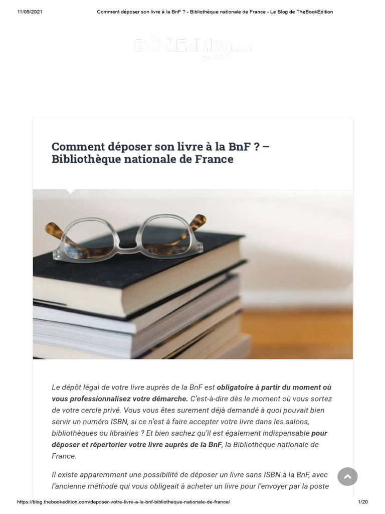 Déposer son livre à la BnF : Guide pratique | PDF | Auto-édition ...