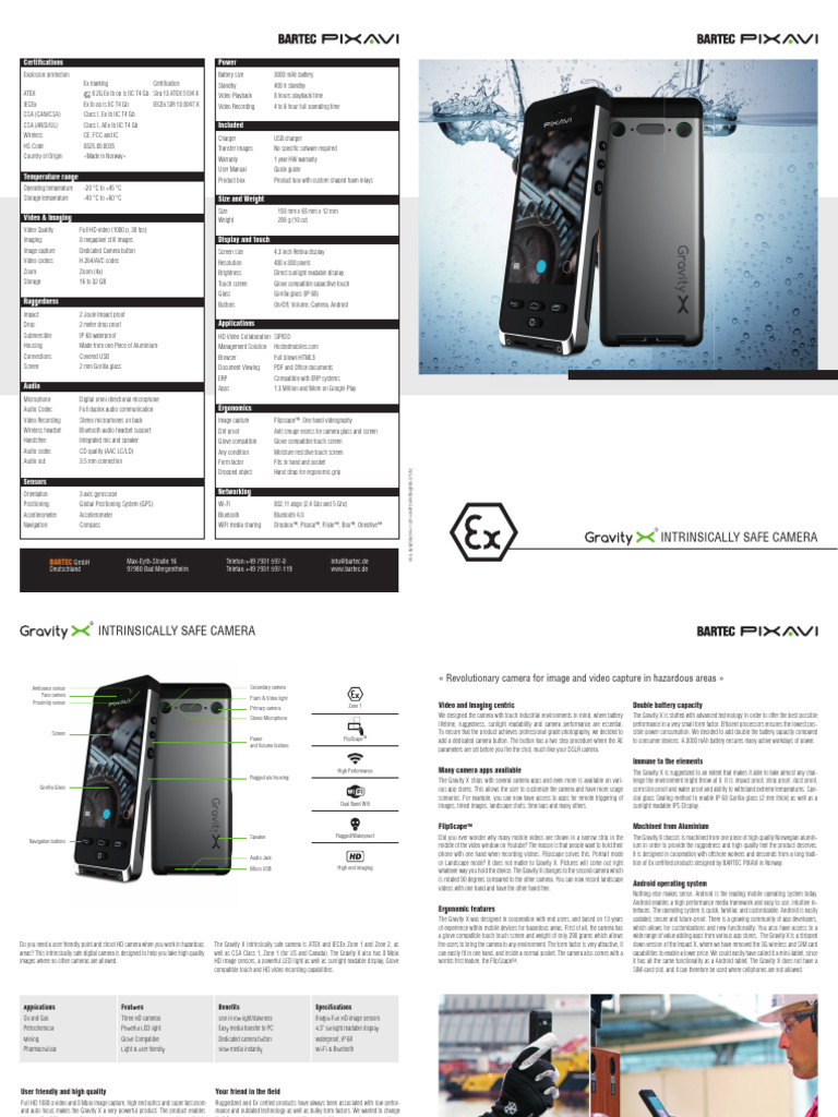 Pi Xavi Gravity X | PDF | Camera | Android (Operating System)