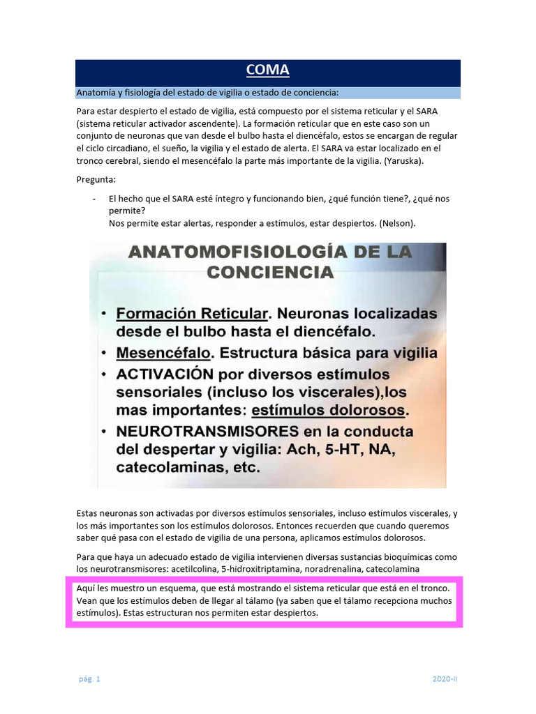 1 Coma Conciencia | PDF | Conciencia | Coma
