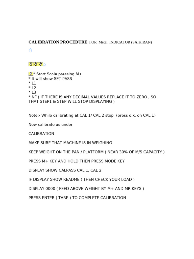 Calibration Guide for Saikiran Scales | PDF | Power Supply | Electrical ...