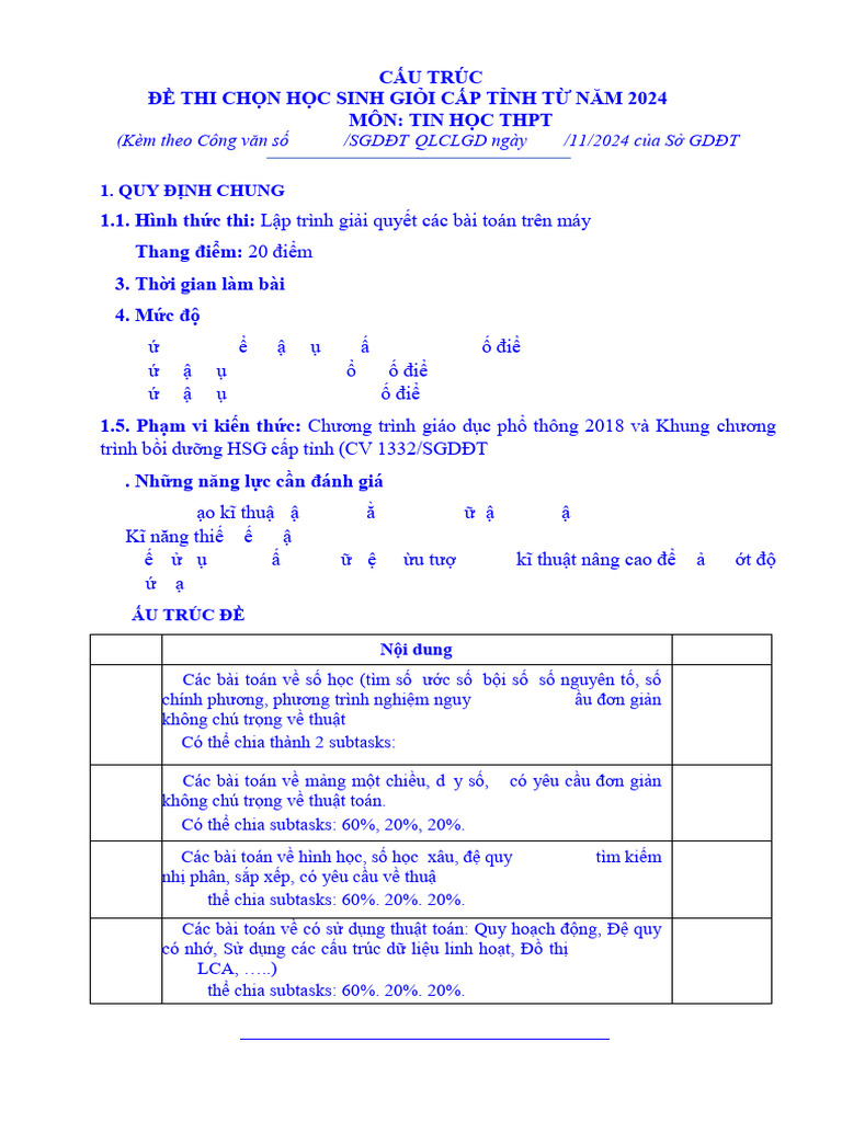 9 THPT Cau Truc de Thi HSG Tin Hoc - Final 170645 | PDF