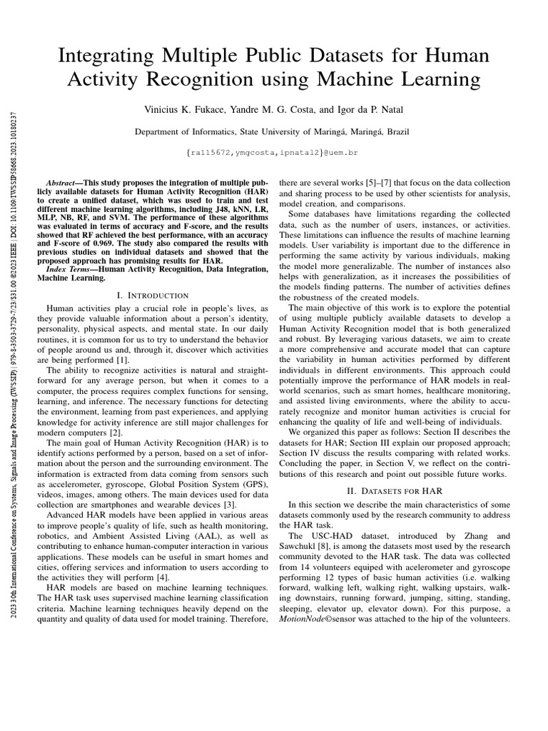 Integrating Multiple Public Datasets For Human Activity Recognition ...