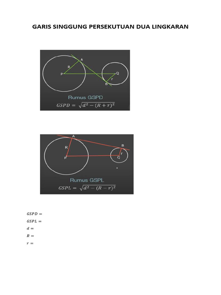 Rumus dan Contoh GSPD GSPL Lingkaran | PDF