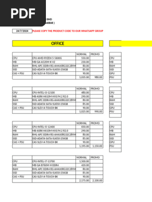 Brightstar Computer Product List | PDF | Computer Architecture