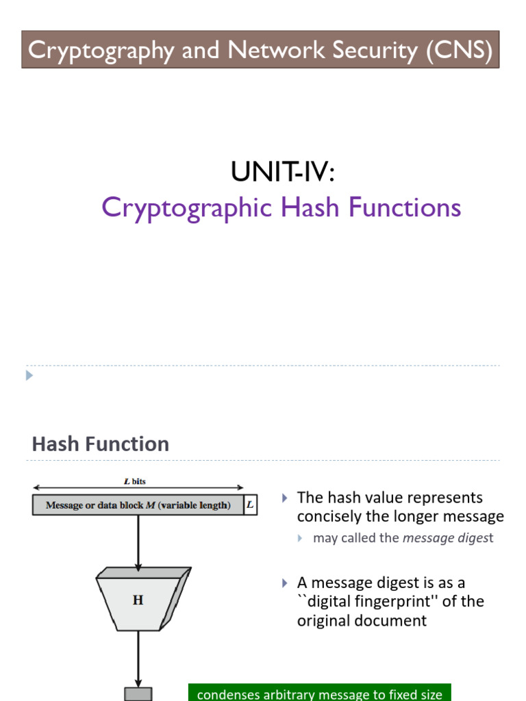 Unit-4-Cryptographic Hash Functions | PDF | Cryptography | Encryption