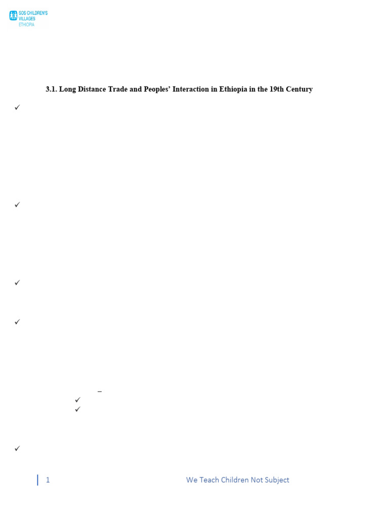 Long-Distance Trade in 19th Century Ethiopia | PDF | Ethiopia