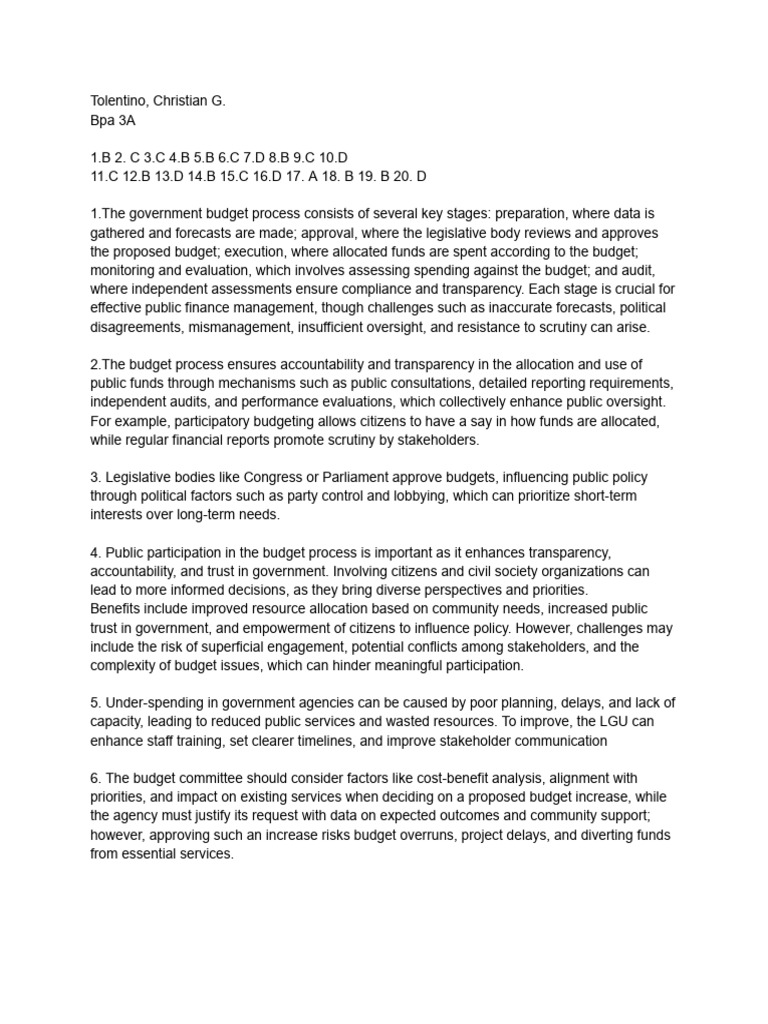 Government Budget Process Overview | PDF | Budget | Accountability