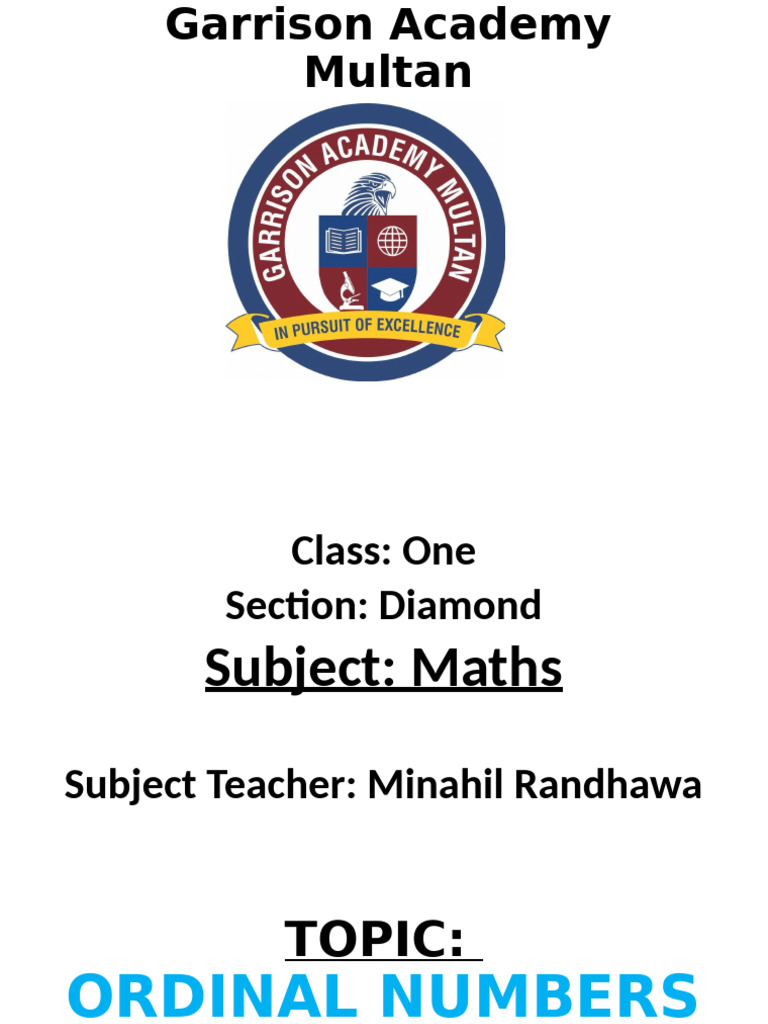 Ordinal Numbers | PDF