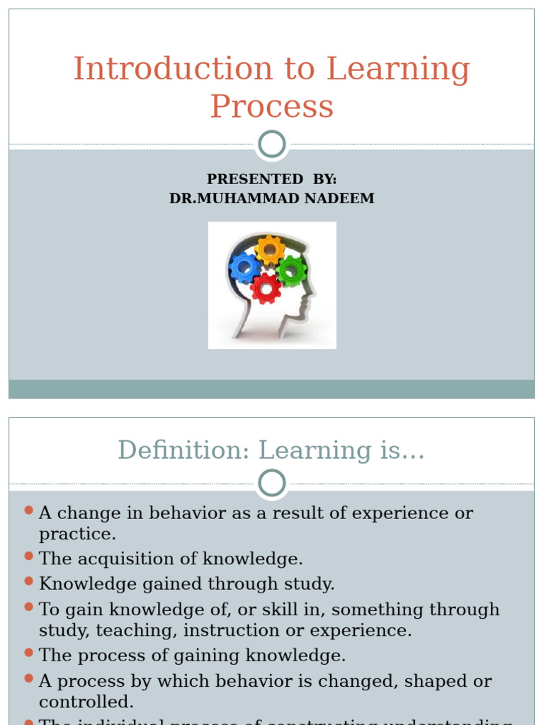 Learningprocess 161209191320 | PDF | Learning | Behaviorism