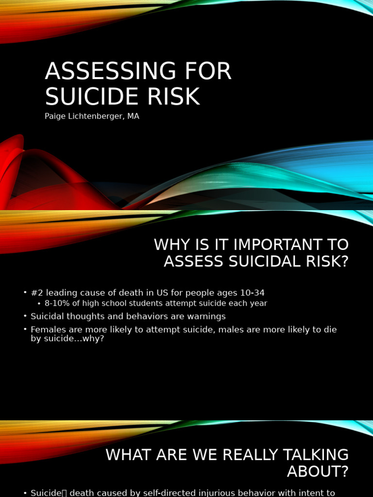 Assessing For Suicide | PDF | Suicide | Self Harm