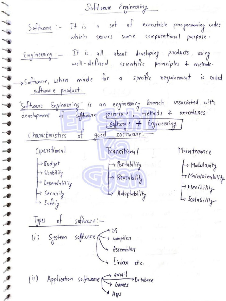 Software Engineering Sample Notes | PDF