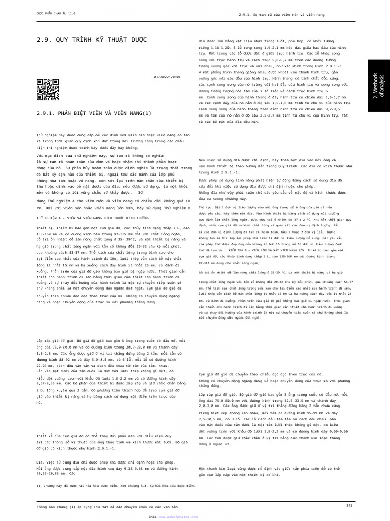 2.9.1. Disintegration of Tablets and Capsules | PDF