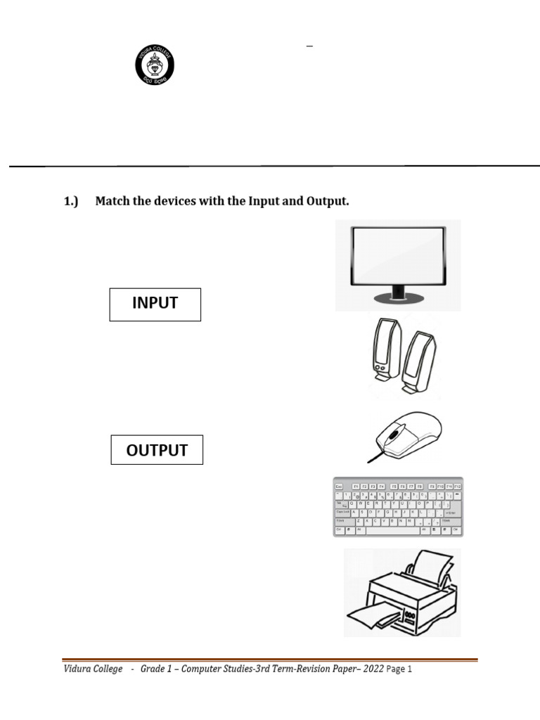 GR 1 - Computer ST - Revision - 3t - 2022 | PDF | Teaching Methods ...