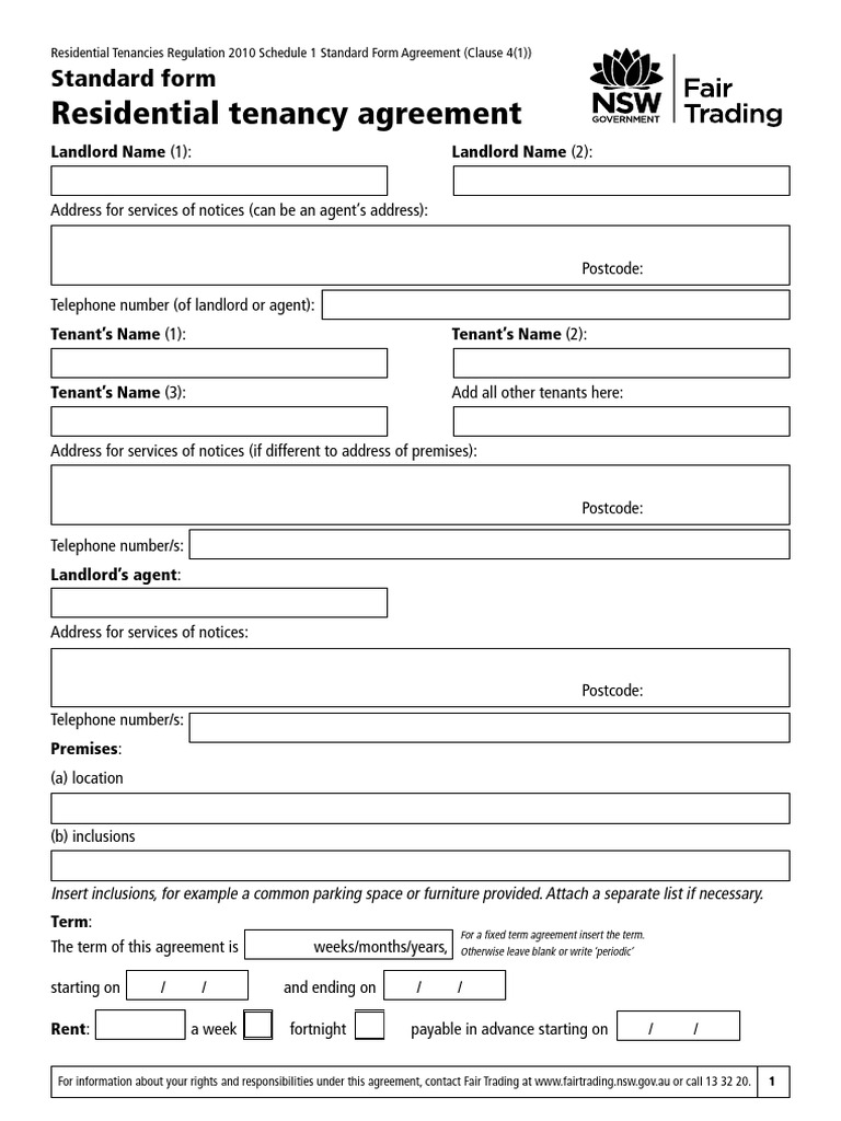 WWW - Fairtrading.nsw - Gov.au Pdfs Tenants and Home Owners Residential ...