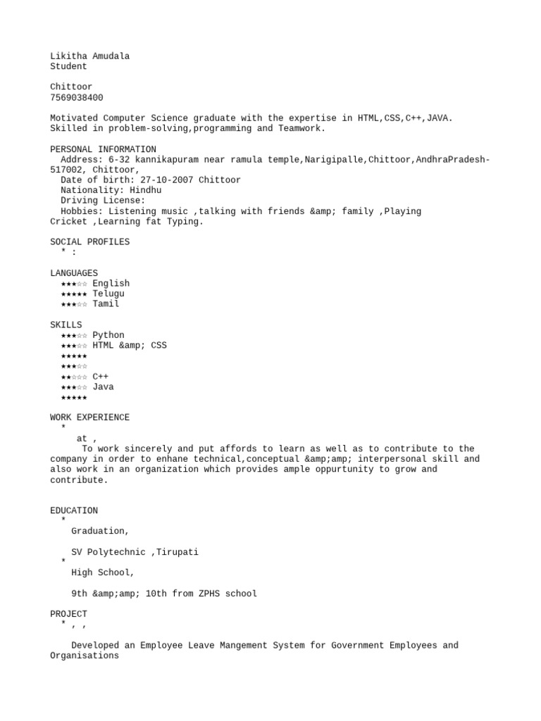 Computer Science Graduate Profile | PDF