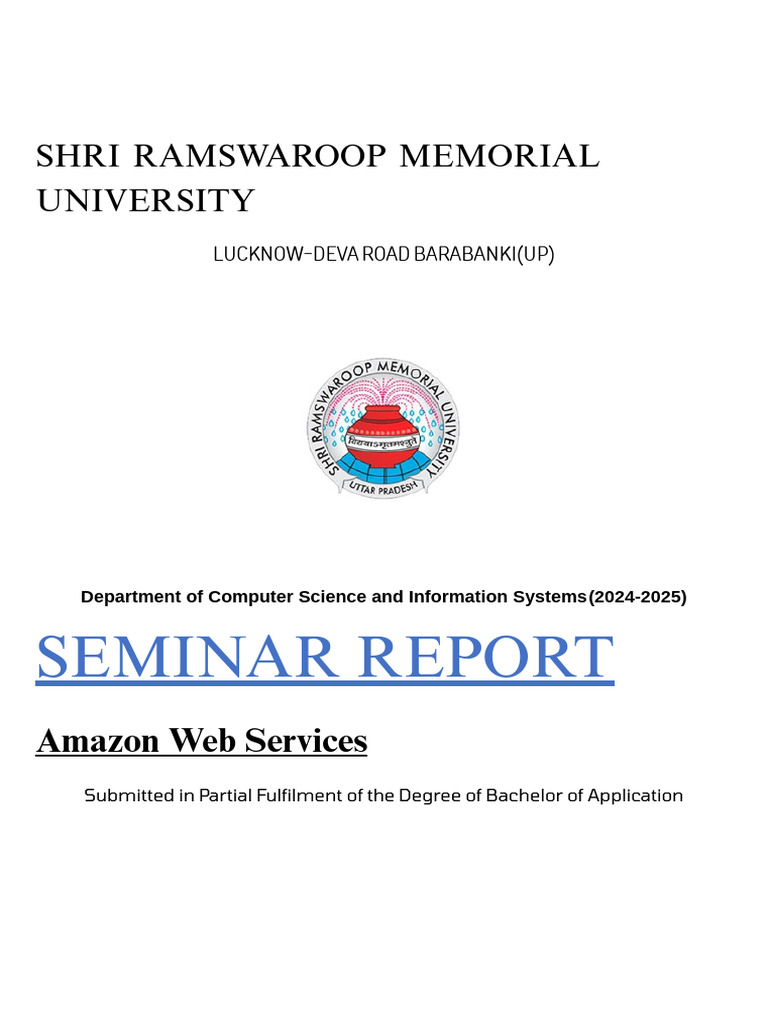 Seminar Report Final Pdf Amazon Web Services Cloud Computing