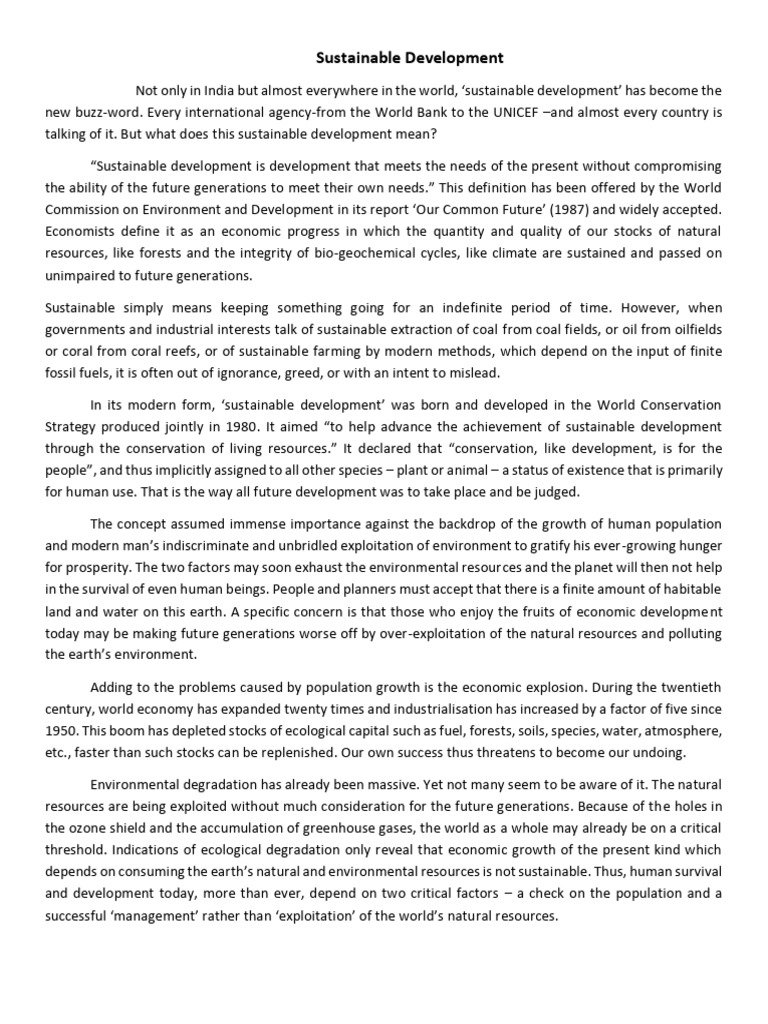 Sustainable Development | PDF | Sustainable Development | Sustainability