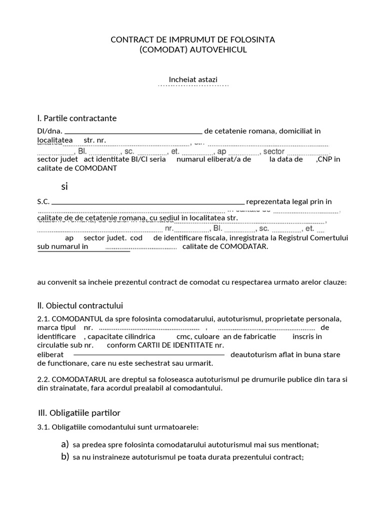Conctract de Comodat PJ 2 | PDF
