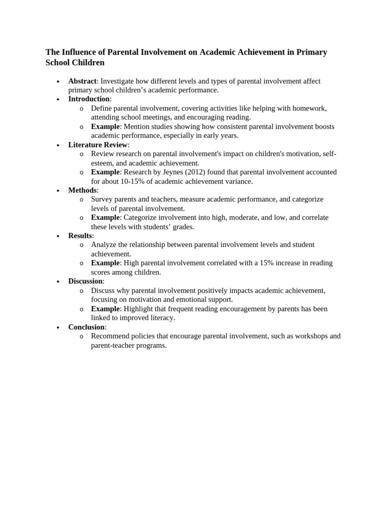 The Influence of Parental Involvement On Academic Achievement in ...