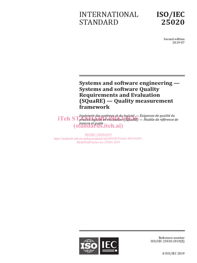 Iso Iec 25020 2019 | PDF