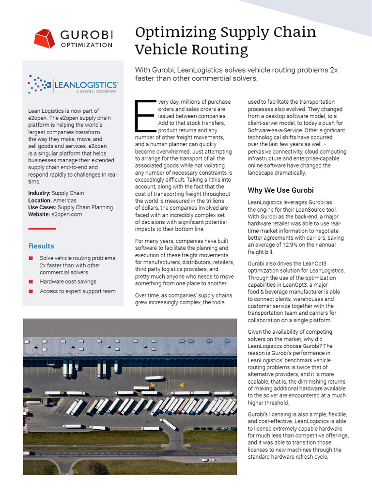 Case Study Lean Logistics Pdf Logistics Supply Chain