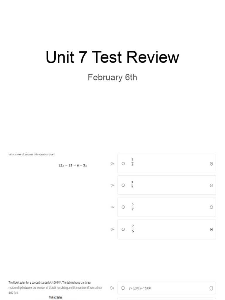 Unit 7 Test Review - Mon Feb 6th | PDF