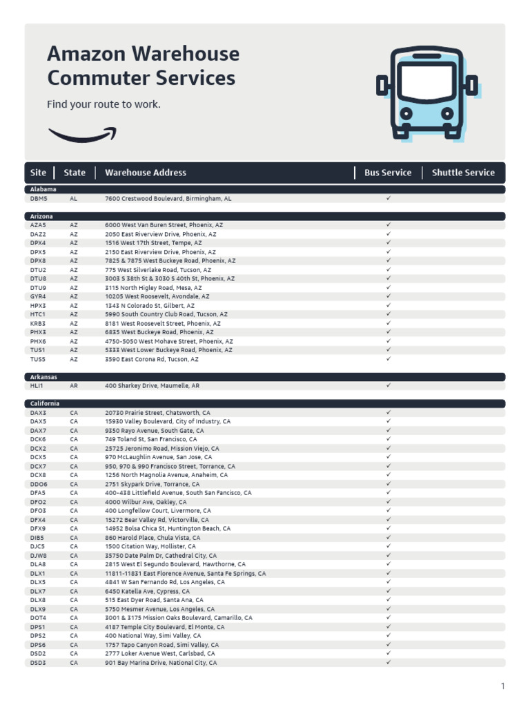 Amazon Warehouse Commuter Routes | PDF | Dallas–Fort Worth Metroplex ...