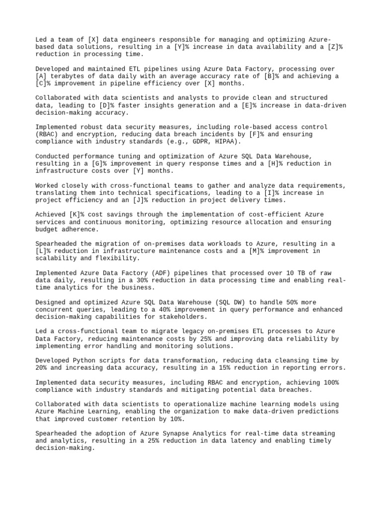 Resume qunatify impacts pdf microsoft azure data warehouse