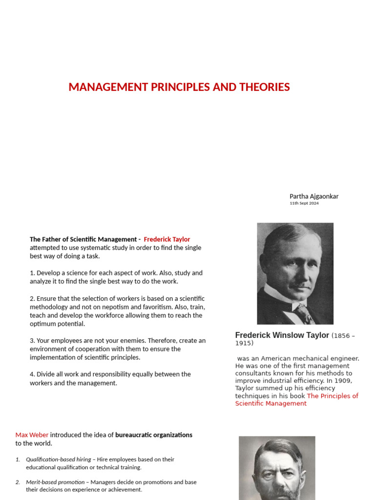 Management Theories and Principles Overview | PDF | Systems Theory | System