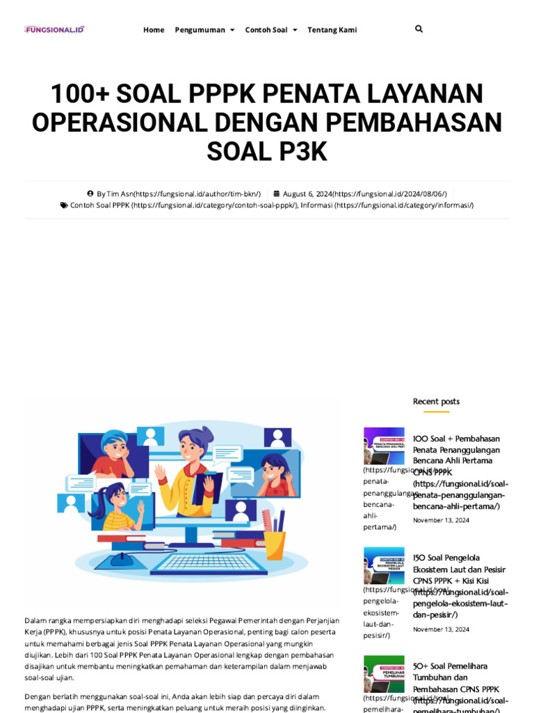 100+ Soal PPPK Penata Layanan Operasional Dengan Pembahasan Soal P3K ...