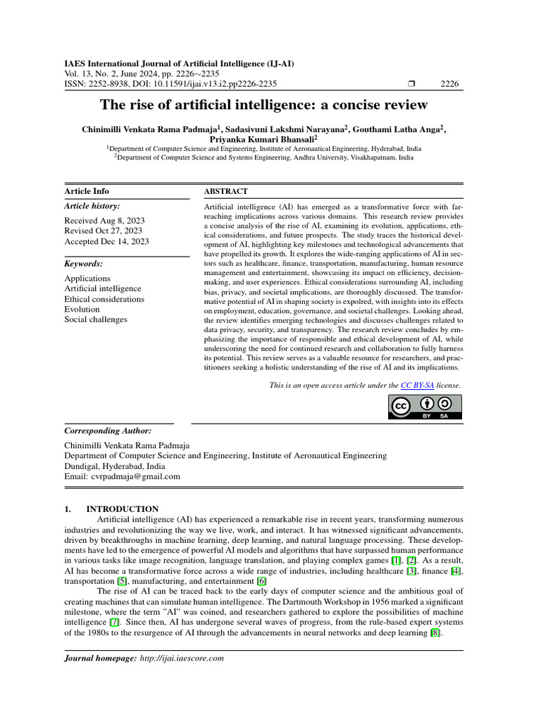 The Rise of AI: Review and Insights | PDF | Artificial Intelligence ...