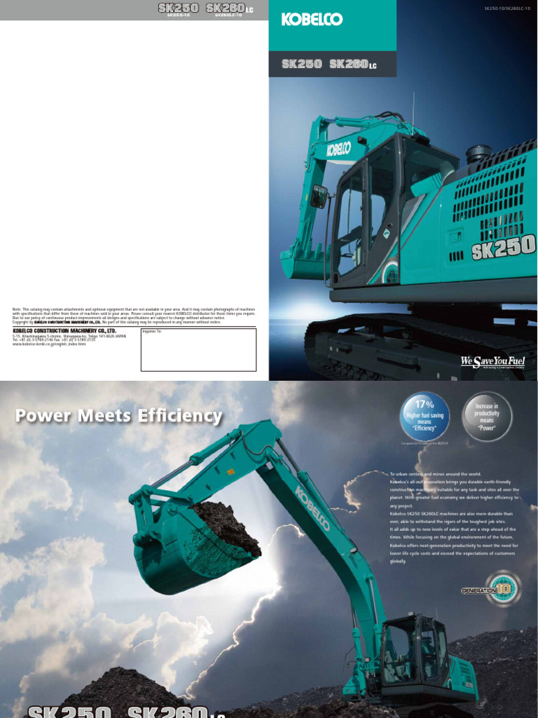 Kobelco SK250 SK260LC-10 | PDF | Filtration | Engines