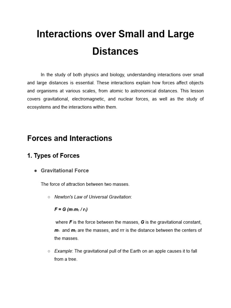 Interactions Over Small and Large Distances | PDF | Electromagnetic ...