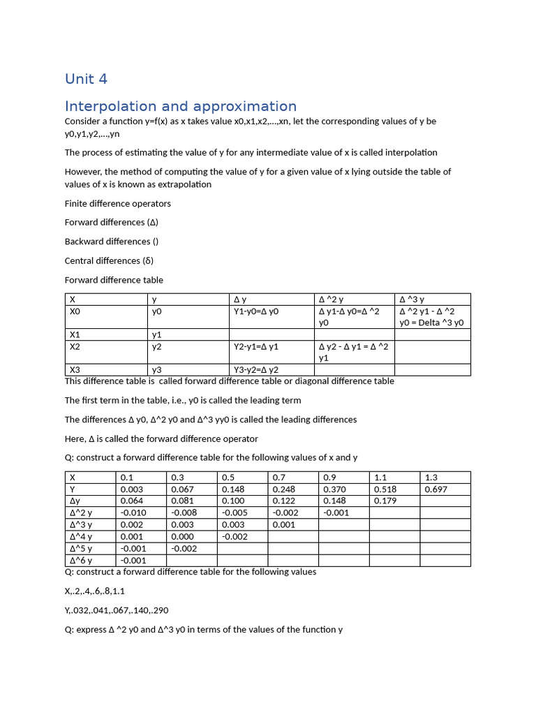 Forward and Backward Differences | PDF | Finite Difference | Calculus