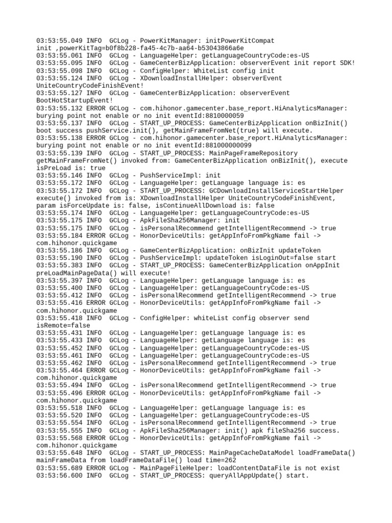 GameCenter Initialization Log Analysis | PDF | Computer Science ...