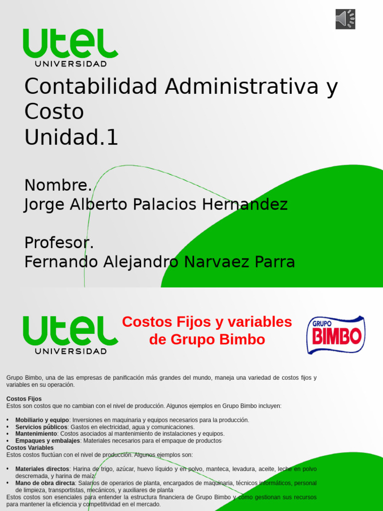 Costos Fijos Y Variables En Grupo Bimbo Pdf Business Economias
