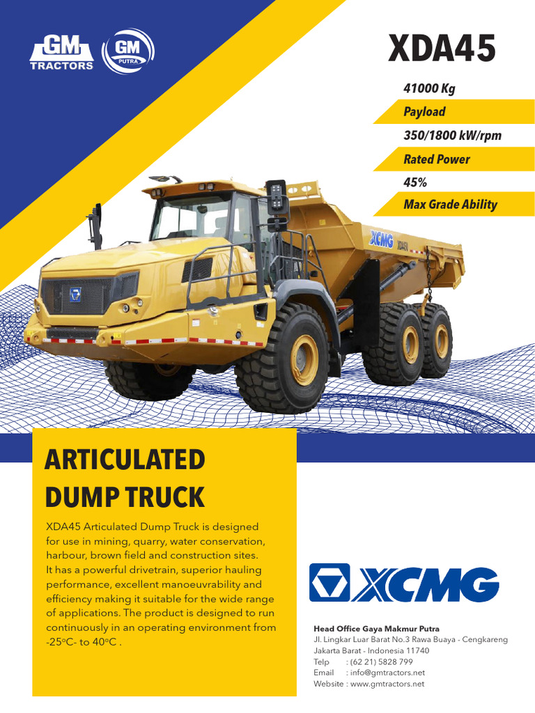 XDA45 Articulated Dump Truck Overview | PDF | Truck | Tire
