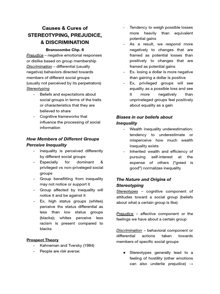 Understanding Prejudice and Discrimination | PDF | Prejudices | Stereotypes
