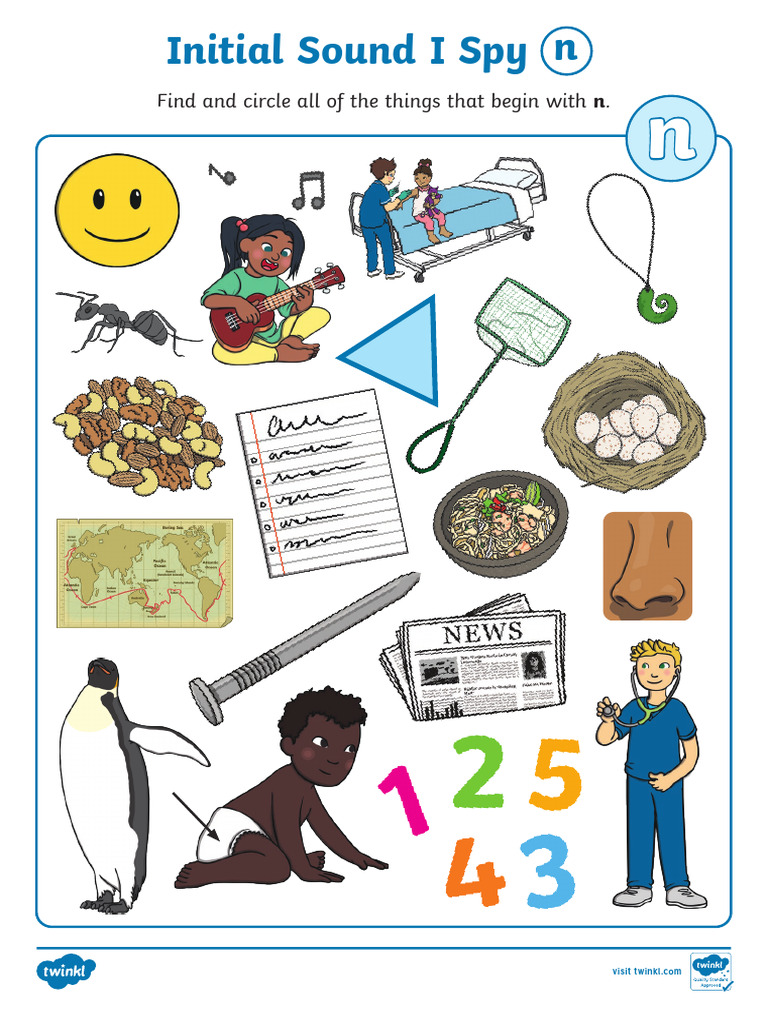 Initial Sound I Spy: Letter N Activity | PDF