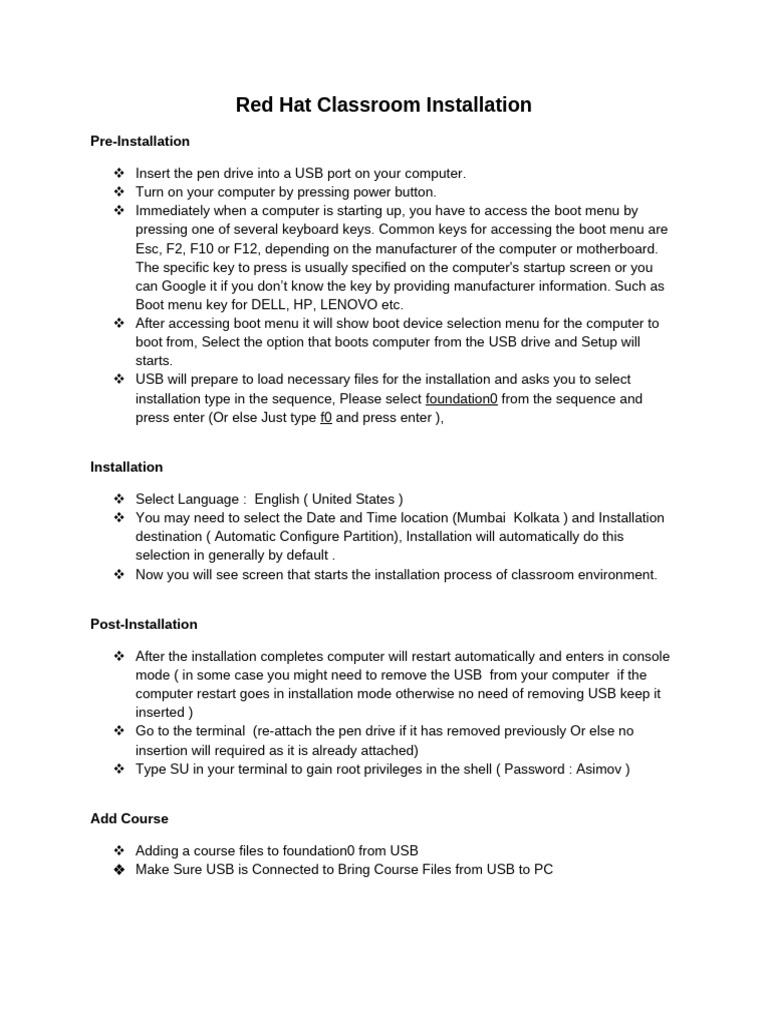 HP EliteDesk Red Hat Setup Guide | PDF | Booting | Usb Flash Drive