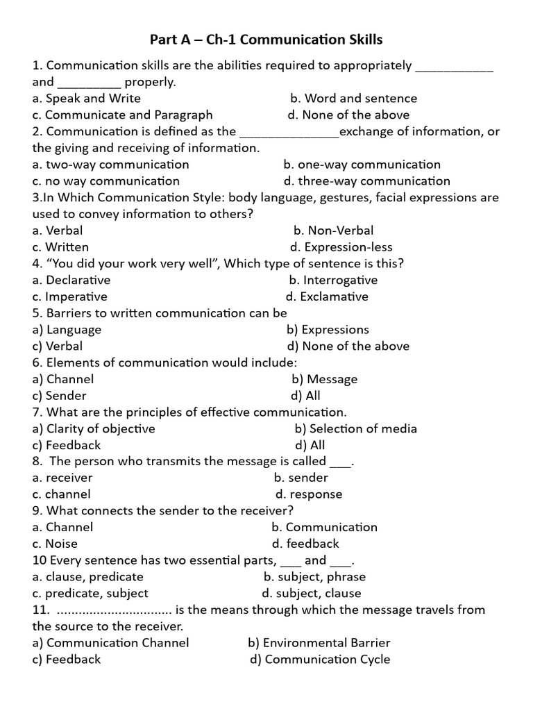 Ch-1 Communicatin Skills Revision | PDF | Communication | English Language