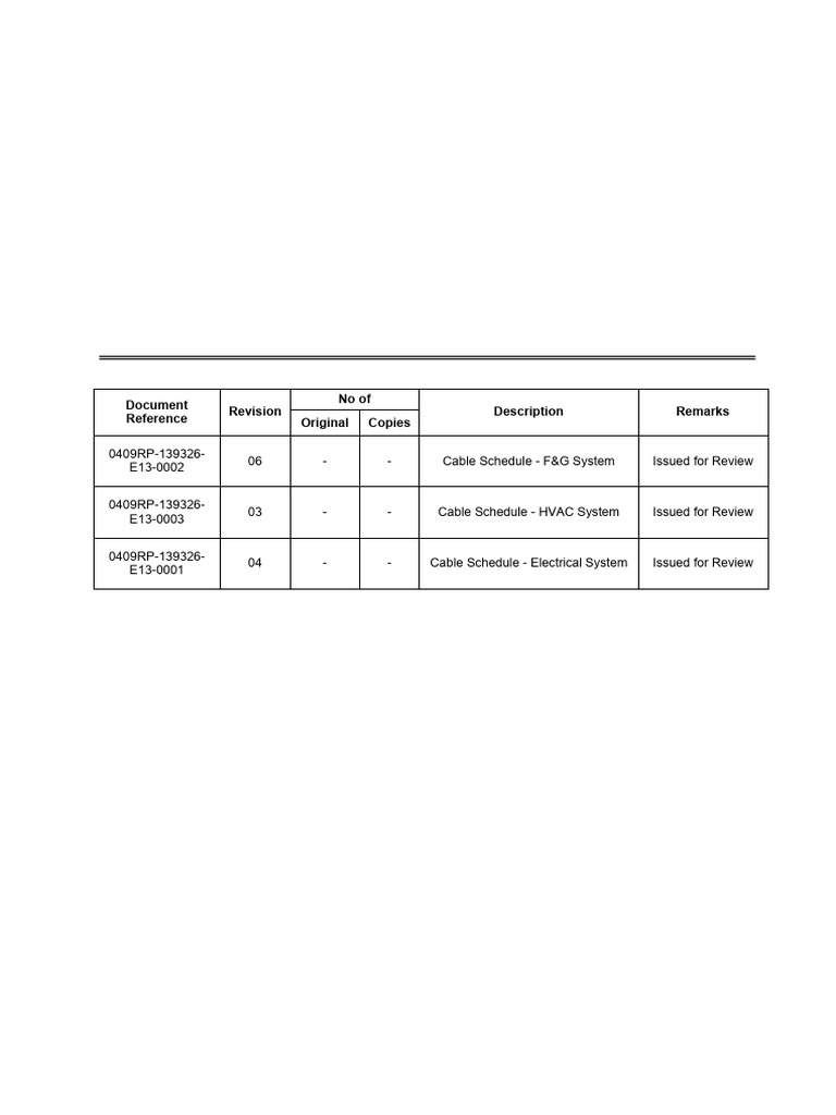 Document Reference Revision No of Description Remarks Original Copies | PDF