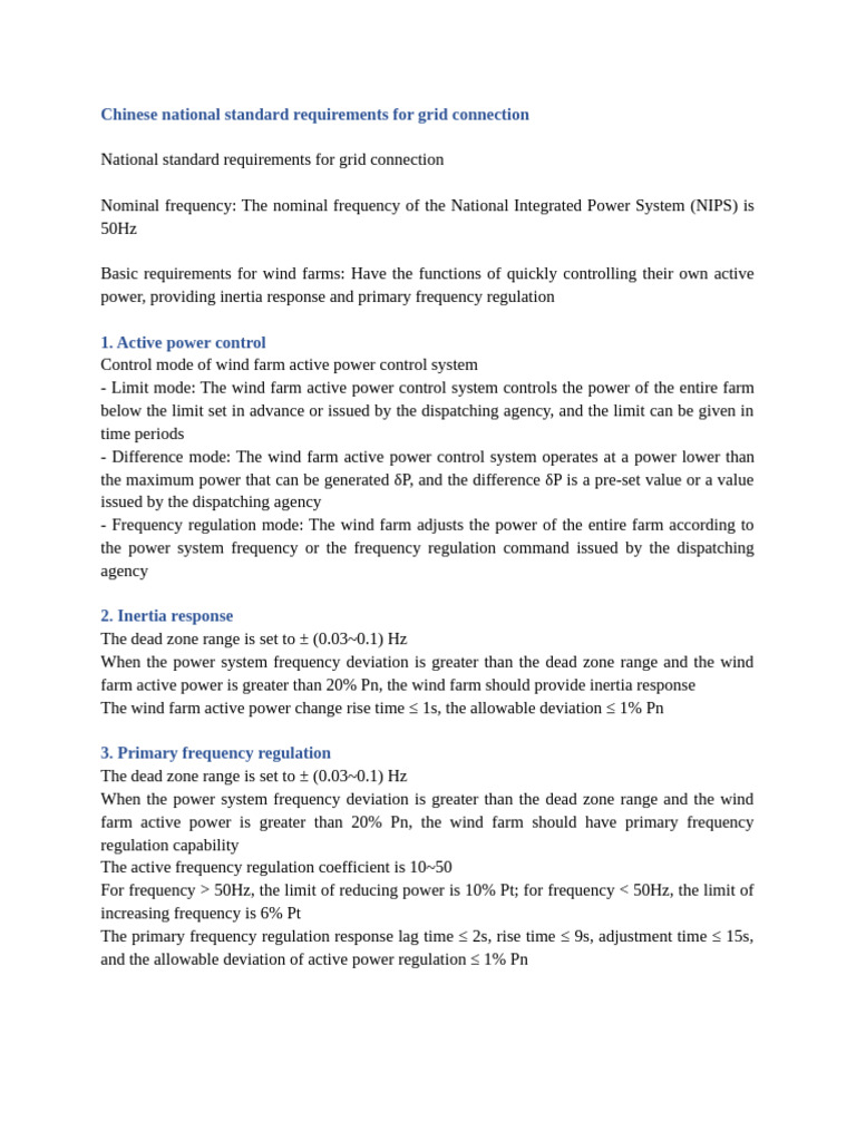 Chinese National Standard Requirements For Grid Connection | PDF ...