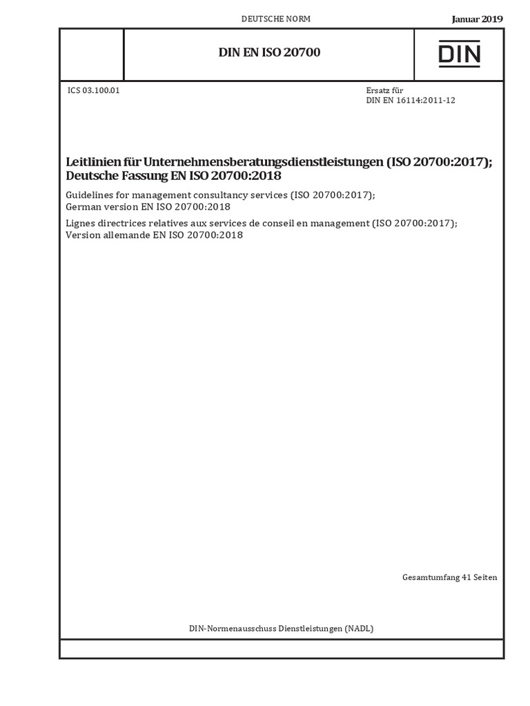 Din en Iso 20700 - 2019-01 | PDF