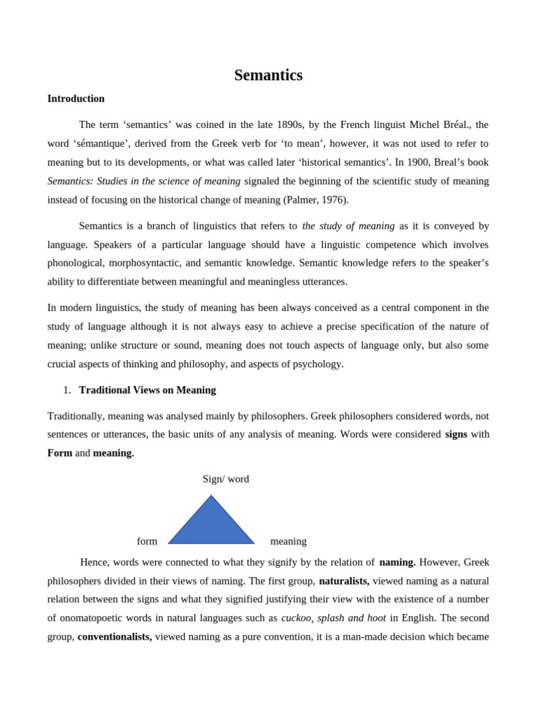 Understanding Semantics in Linguistics | PDF | Semantics | Idiom