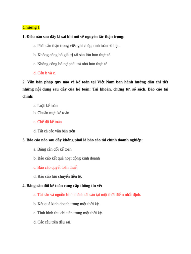 trắc nghiệm kttc | PDF
