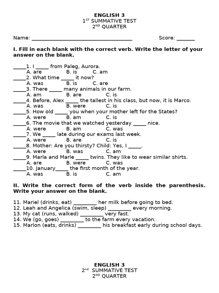 q2 Summative Test English 3 | PDF | Morphology | Language Families